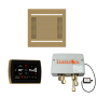ThermaSol Hydrovive Thermostatic Shower System - Includes 5" Recessed Control Panel, Digital Shower Valve, 14" Square Light, and Sound Shower Head Satin Brass