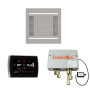 ThermaSol Hydrovive Thermostatic Shower System - Includes 5" Recessed Control Panel, Digital Shower Valve, 14" Square Light, and Sound Shower Head Satin Chrome