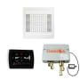 ThermaSol Hydrovive Thermostatic Shower System - Includes 5" Recessed Control Panel, Digital Shower Valve, 14" Square Light, and Sound Shower Head White