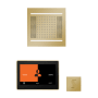 ThermaSol Hydrovive Steam Shower Kit - Includes 10" Control Panel, 18" Square Light, Sound Shower Head, and Square Steam Head Polished Brass