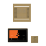 ThermaSol Hydrovive Steam Shower Kit - Includes 10" Control Panel, 18" Square Light, Sound Shower Head, and Square Steam Head Satin Brass
