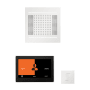 ThermaSol Hydrovive Steam Shower Kit - Includes 10" Control Panel, 18" Square Light, Sound Shower Head, and Square Steam Head White