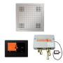 ThermaSol ThermaTouch Steam Shower Kit - Includes 7" Touchscreen Control Panel, Square Light and Sound Shower Head and Digital Shower Valve Polished Chrome