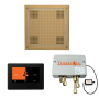 ThermaSol ThermaTouch Steam Shower Kit - Includes 7" Touchscreen Control Panel, Square Light and Sound Shower Head and Digital Shower Valve Satin Brass