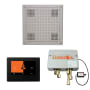 ThermaSol ThermaTouch Steam Shower Kit - Includes 7" Touchscreen Control Panel, Square Light and Sound Shower Head and Digital Shower Valve Satin Chrome
