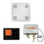 ThermaSol ThermaTouch Steam Shower Kit - Includes 7" Touchscreen Control Panel, Square Light and Sound Shower Head and Digital Shower Valve White
