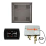 ThermaSol Hydrovive Thermostatic Shower System - Includes 5" Flush Mount Control Panel, Digital Shower Valve, 18" Square Light, and Sound Shower Head Black Nickel