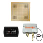ThermaSol Hydrovive Thermostatic Shower System - Includes 5" Flush Mount Control Panel, Digital Shower Valve, 18" Square Light, and Sound Shower Head Polished Brass