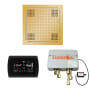 ThermaSol Hydrovive Thermostatic Shower System - Includes 5" Flush Mount Control Panel, Digital Shower Valve, 18" Square Light, and Sound Shower Head Polished Gold