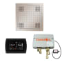 ThermaSol Hydrovive Thermostatic Shower System - Includes 5" Flush Mount Control Panel, Digital Shower Valve, 18" Square Light, and Sound Shower Head Polished Nickel