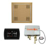 ThermaSol Hydrovive Thermostatic Shower System - Includes 5" Flush Mount Control Panel, Digital Shower Valve, 18" Square Light, and Sound Shower Head Satin Brass