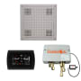 ThermaSol Hydrovive Thermostatic Shower System - Includes 5" Flush Mount Control Panel, Digital Shower Valve, 18" Square Light, and Sound Shower Head Satin Chrome
