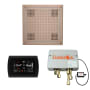 ThermaSol Hydrovive Thermostatic Shower System - Includes 5" Flush Mount Control Panel, Digital Shower Valve, 18" Square Light, and Sound Shower Head Satin Nickel