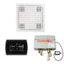 ThermaSol Hydrovive Thermostatic Shower System - Includes 5" Flush Mount Control Panel, Digital Shower Valve, 18" Square Light, and Sound Shower Head White