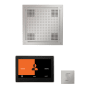 ThermaSol ThermaTouch Steam Shower Kit - Includes 10" Touchscreen Control Panel, Square Light and Sound Shower Head and Square Steam Head Polished Chrome