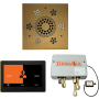 ThermaSol ThermaTouch Steam Shower Kit - Includes 10" Control Panel, Square Light and Sound Shower Head, and Digital Shower Valve Antique Brass