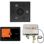 ThermaSol ThermaTouch Steam Shower Kit - Includes 10" Control Panel, Square Light and Sound Shower Head, and Digital Shower Valve Matte Black