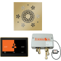 ThermaSol ThermaTouch Steam Shower Kit - Includes 10" Control Panel, Square Light and Sound Shower Head, and Digital Shower Valve Polished Brass