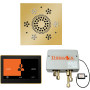 ThermaSol ThermaTouch Steam Shower Kit - Includes 10" Control Panel, Square Light and Sound Shower Head, and Digital Shower Valve Polished Gold