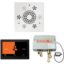 ThermaSol ThermaTouch Steam Shower Kit - Includes 10" Control Panel, Square Light and Sound Shower Head, and Digital Shower Valve White