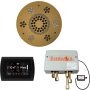 ThermaSol SignaTouch Steam Shower Kit - Includes Control Panel, Round Light and Sound Shower Head, and Digital Shower Valve Black / Antique Brass
