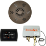 ThermaSol SignaTouch Steam Shower Kit - Includes Control Panel, Round Light and Sound Shower Head, and Digital Shower Valve Black / Antique Nickel