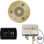 ThermaSol SignaTouch Steam Shower Kit - Includes Control Panel, Round Light and Sound Shower Head, and Digital Shower Valve Black / Polished Brass