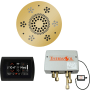 ThermaSol SignaTouch Steam Shower Kit - Includes Control Panel, Round Light and Sound Shower Head, and Digital Shower Valve Black / Polished Gold