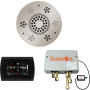 ThermaSol SignaTouch Steam Shower Kit - Includes Control Panel, Round Light and Sound Shower Head, and Digital Shower Valve Black / Polished Nickel