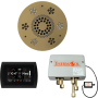 ThermaSol SignaTouch Steam Shower Kit - Includes Control Panel, Round Light and Sound Shower Head, and Digital Shower Valve Black / Satin Brass