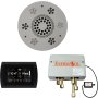 ThermaSol SignaTouch Steam Shower Kit - Includes Control Panel, Round Light and Sound Shower Head, and Digital Shower Valve Black / Satin Chrome