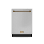 Thor Kitchen Gordon Ramsay 24 Inch Wide 15 Place Setting Built-In Top Control Dishwasher with Open Dry and Wine Glass Bracket Stainless Steel / Bronze