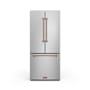 Thor Kitchen Gordon Ramsay 30 Inch Wide 17.5 Cu. Ft. Energy Star Certified French Door Refrigerator with Electronic Touch Controls Stainless Steel Rose Gold Accents