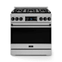 Thor Kitchen Gordon Ramsay 6 Cu. Ft. Free Standing Gas Range with Continuous Cooking Grates Stainless Steel / Black