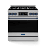 Thor Kitchen Gordon Ramsay 6 Cu. Ft. Free Standing Gas Range with Continuous Cooking Grates Stainless Steel / Navy Blue