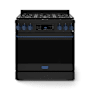 Thor Kitchen Gordon Ramsay 6 Cu. Ft. Free Standing Gas Range with Continuous Cooking Grates Matte Black / Navy Blue
