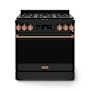 Thor Kitchen Gordon Ramsay 6 Cu. Ft. Free Standing Gas Range with Tilt Panel Touch Control Matte Black / Rose Gold
