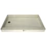 Tile Redi Redi Base 54" x 37" Rectangular Shower Base with Single Threshold and Left Drain Brushed Nickel