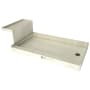Tile Redi Base'N Bench 60" x 42" Rectangular Shower Base with Single Threshold and Right Drain Brushed Nickel