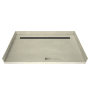 Tile Redi Redi Trench 30" x 63" Rectangular Barrier Free Shower Base with Back Drain Brushed Nickel