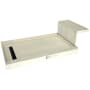 Tile Redi Base'N Bench 60" x 32" Rectangular Shower Base with Single Threshold and Left Drain Grate Matte Black