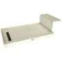 Tile Redi Base'N Bench 60" x 32" Rectangular Shower Base with Single Threshold and Left Drain Grate Oil Rubbed Bronze
