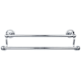 Top Knobs Edwardian Bath 30 Inch Double Towel Bar Ribbon Backplate Polished Chrome