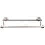 Top Knobs Edwardian Bath 24 Inch Double Towel Bar Hex Backplate Brushed Satin Nickel