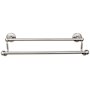 Top Knobs Edwardian Bath 24 Inch Double Towel Bar Plain Backplate Brushed Satin Nickel
