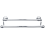 Top Knobs Edwardian Bath 24 Inch Double Towel Bar Plain Backplate Polished Chrome