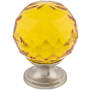 Top Knobs Amber 1-3/8 Inch Round Cabinet Knob from the Crystal Collection Brushed Satin Nickel