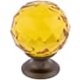 Top Knobs Amber 1-3/8 Inch Round Cabinet Knob from the Crystal Collection Oil Rubbed Bronze