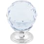Top Knobs Light Blue 1-1/8 Inch Round Cabinet Knob from the Crystal Collection Polished Chrome