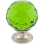 Top Knobs Green 1-3/8 Inch Round Cabinet Knob from the Crystal Collection Brushed Satin Nickel